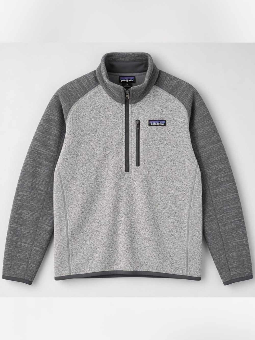 Patagonia Better Sweater Mens Large Gray 1/4 Zip Mock Neck Fleece Outdoors